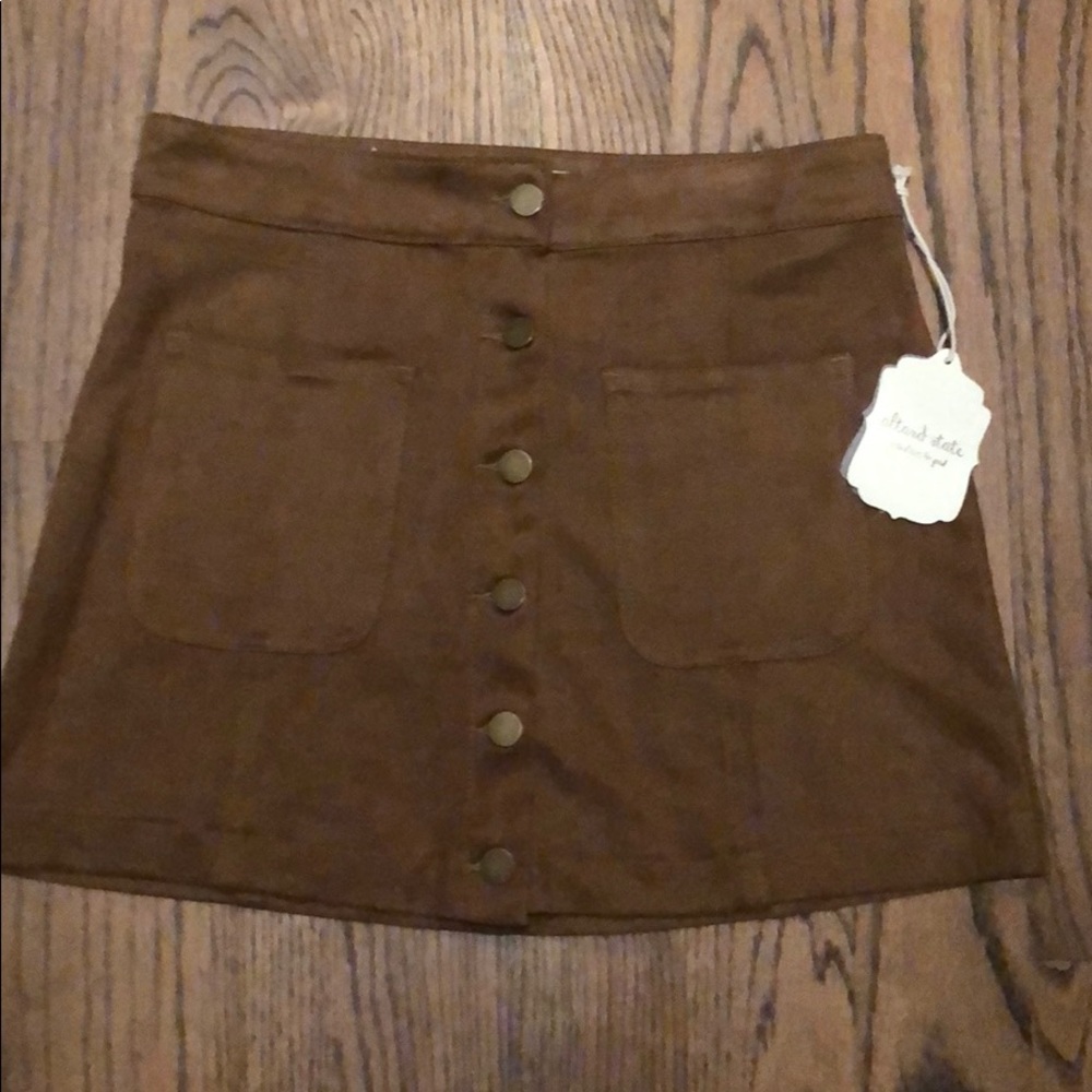 Suede mini skirt